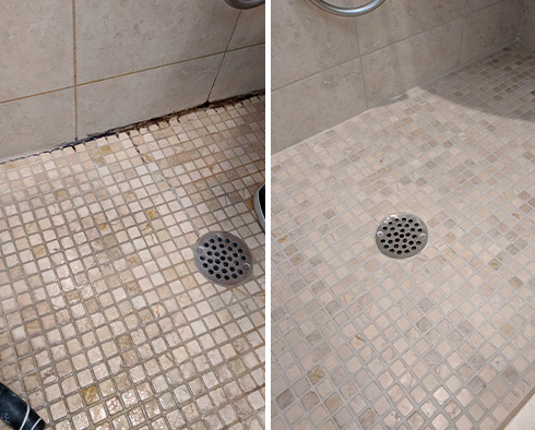 Before and After Our Grout Cleaning Service in Sea Cliff, NY