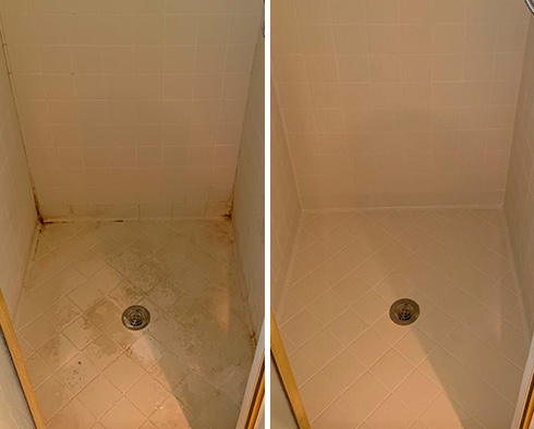 Before and After Our Tile and Grout Cleaners in Farmingdale, NY