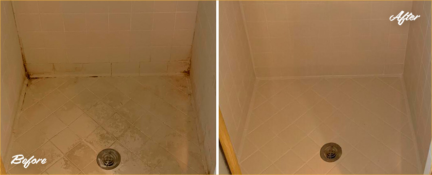 Before and After Our Tile and Grout Cleaners in Farmingdale, NY