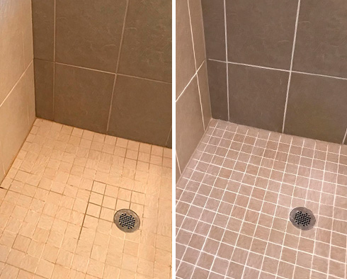 Shower Seams Beofre and After a Service from Our Tile and Grout Cleaners in Massapequa
