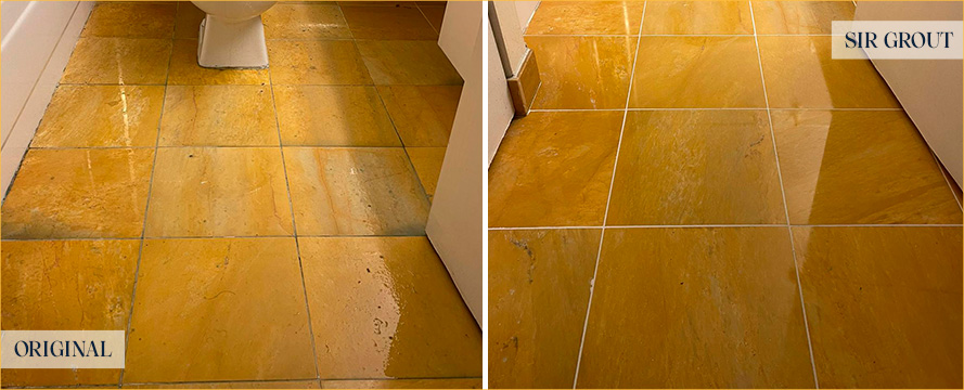 Floor Before and After a Superb Grout Sealing in Rockville Centre, NY