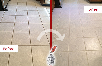 Woodbury Tile Sealing Ct Before And After Picture Of A Woodbury Kitchen Ceramic Floor Sealed To Protect From Dirt