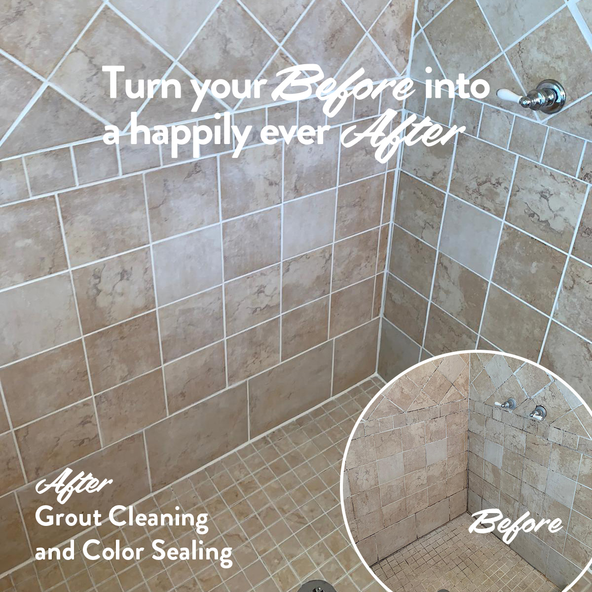 Grout Cleaning and Color Sealing