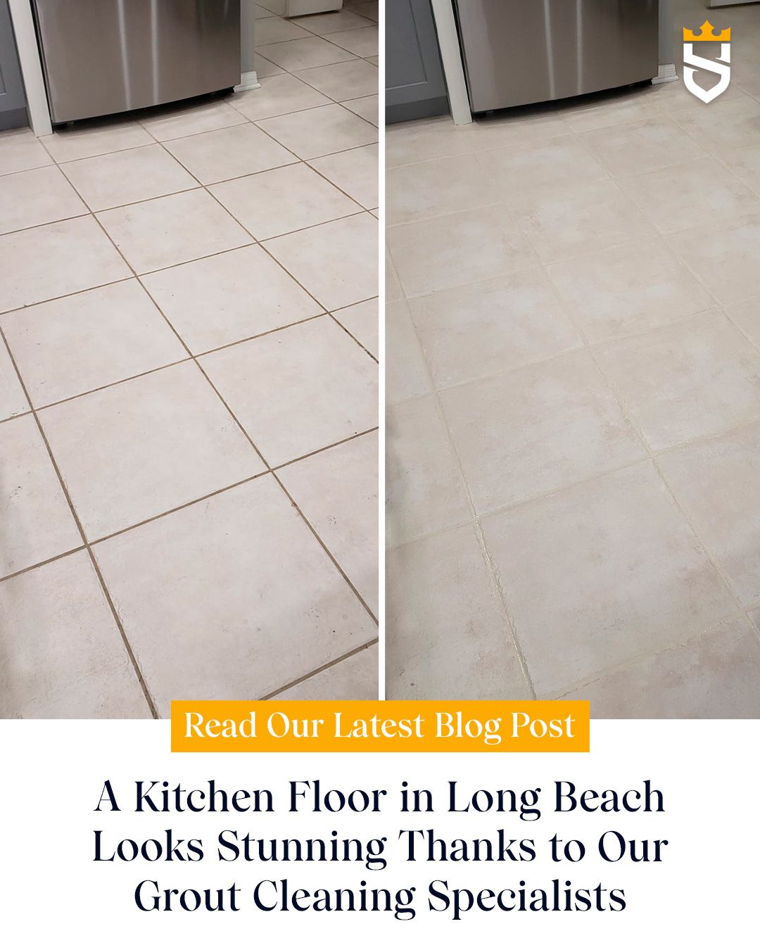 A Kitchen Floor in Long Beach Looks Stunning Thanks to Our Grout Cleaning Specialists